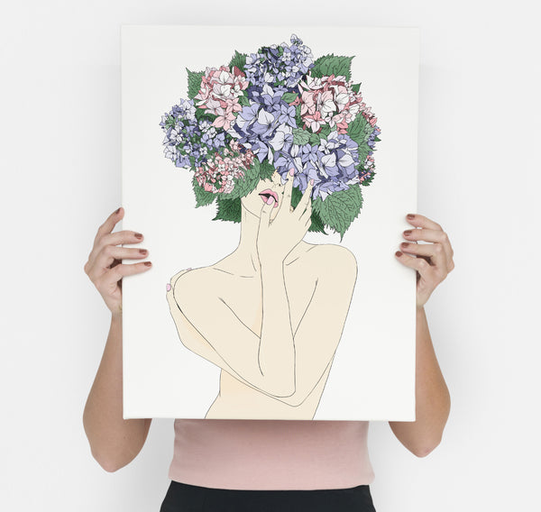 HYDRANGEA DREAM - PINK LILAC - A3 PAPER POSTER PRINT
